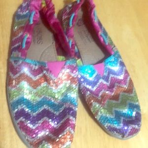 Sequin Bobs slide on shoes size 4 shoes